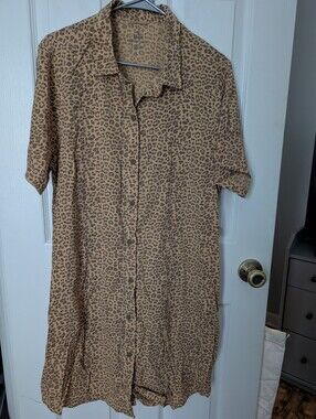 Roark Bless Up Leopard Print Beach Cover Up